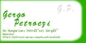 gergo petroczi business card